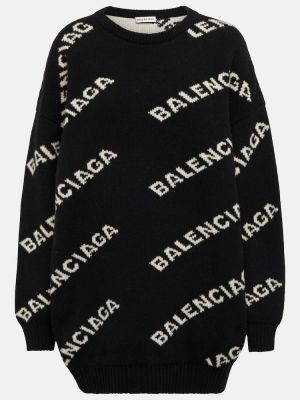 Sweter wełniany Balenciaga czarny