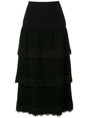 Midi sukně s vysokým pasem na zip Martha Medeiros - černá