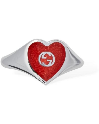 Δαχτυλίδι με μοτίβο καρδιά Gucci ασημί