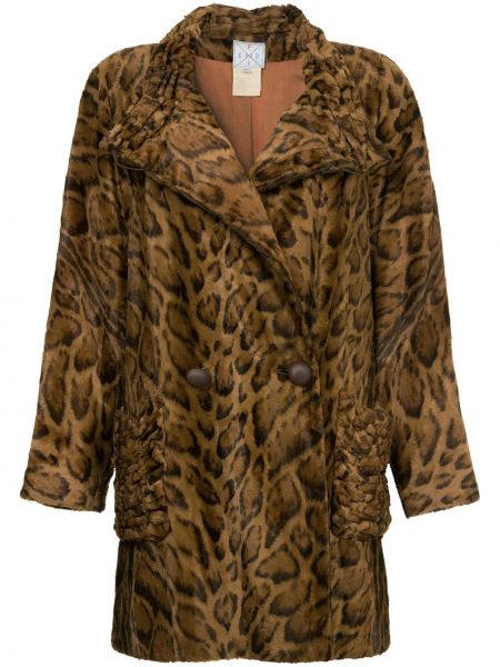 Abrigo de pelo leopardo Fendi Pre-owned marrón