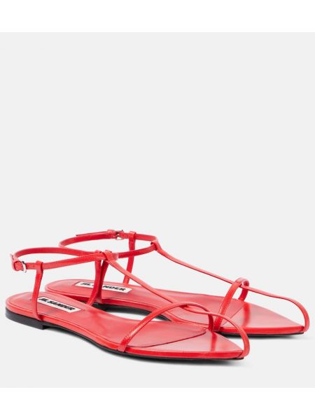 Sandales en cuir Jil Sander rouge