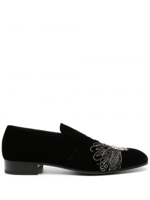 Pantofi loafer de catifea Alexander Mcqueen negru