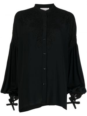 Блуза с дантела Ermanno Scervino черно