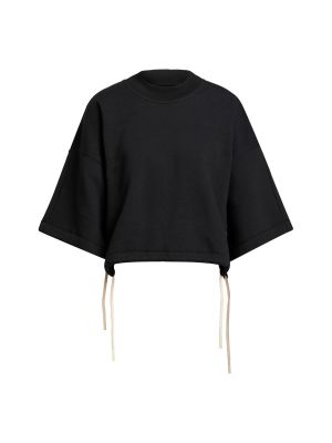 Gyapjú pulóver Adidas fekete