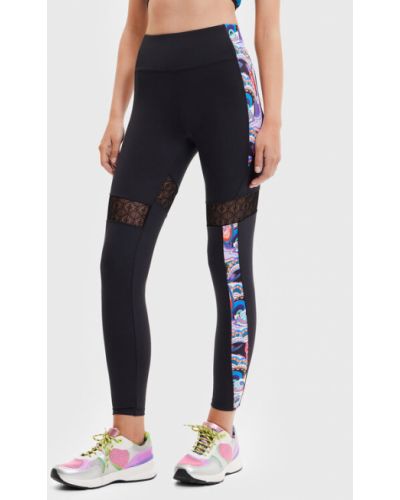 Desigual Leggings MONSIEUR CHRISTIAN LACROIX Lotus 22WWKK13 Fekete Slim Fit