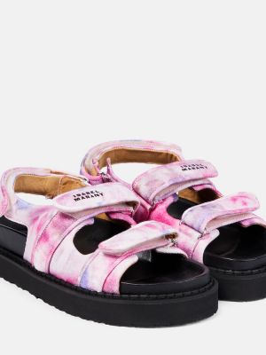 Памучни сандали с tie-dye ефект Isabel Marant розово