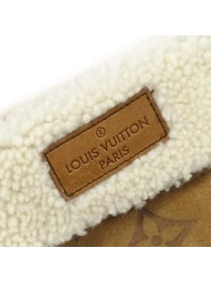 Rękawiczki zamszowe Louis Vuitton Vintage brązowe