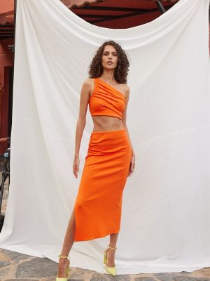 Drapované sukně Vatkali oranžové
