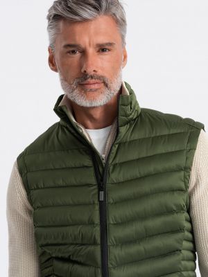 Prošívaná vesta Ombre Clothing zelená