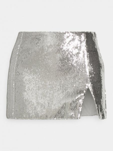 Mini spódniczka Weekday srebrna