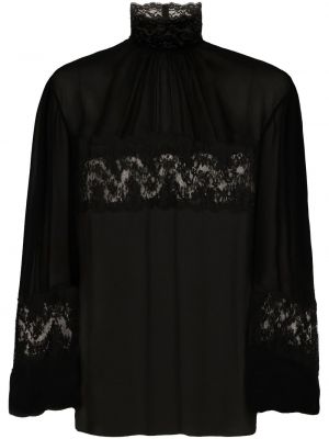 Μπλούζα με δαντέλα Dolce & Gabbana μαύρο