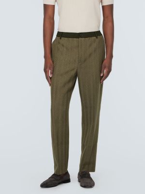 Pantalon droit en coton Missoni vert