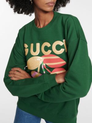 Bavlnená mikina Gucci zelená