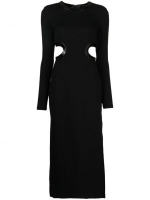 Μίντι φόρεμα Staud μαύρο