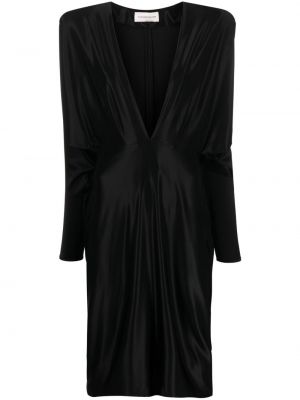Μάξι φόρεμα με λαιμόκοψη v Alexandre Vauthier μαύρο