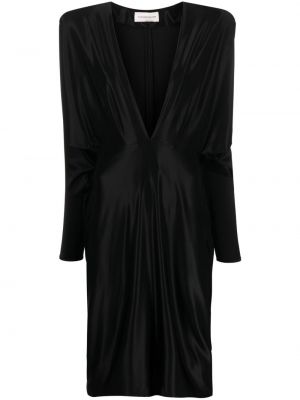 Abito da cocktail con scollo a v a maniche lunghe Alexandre Vauthier nero