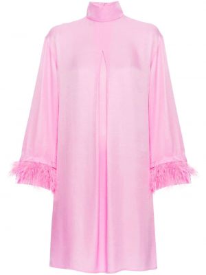 Koktejlkové šaty s perím Sleeper ružová