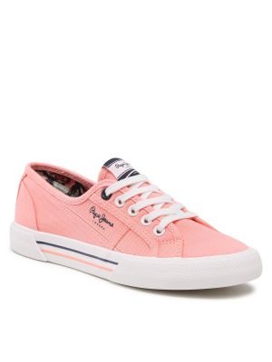 Ниски обувки Pepe Jeans розово