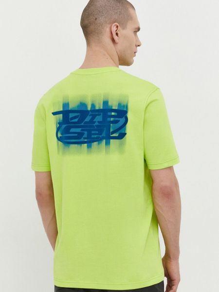 Памучна тениска с дълъг ръкав с апликация Diesel зелено