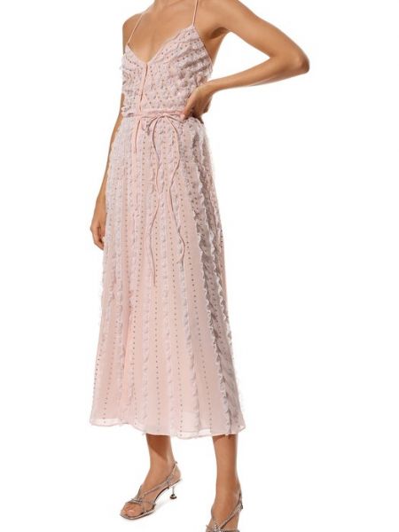 Шелковое платье Miu Miu розовое