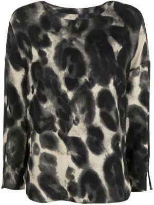 Leopard trykt bluse Aspesi svart