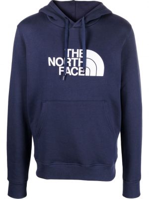 Bluza z kapturem z nadrukiem The North Face niebieska