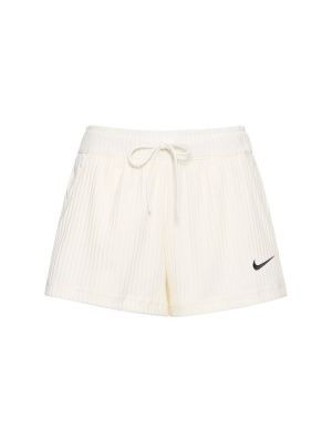 Плетени шорти от джърси Nike бежово