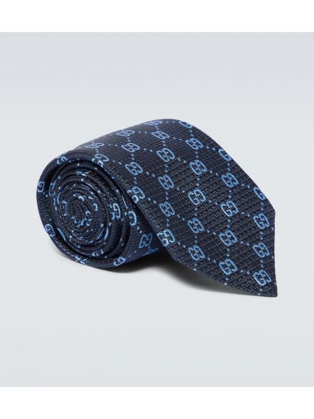 Jacquard selyem nyakkendő Gucci