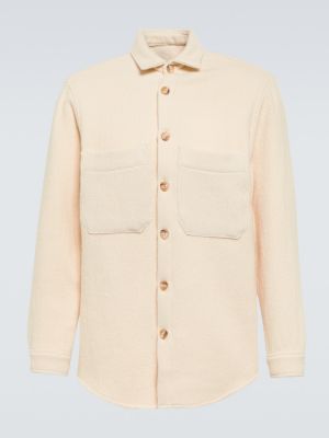 Camisa de lana de algodón King & Tuckfield beige