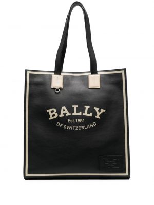 Trykt lær shoppingbag Bally svart