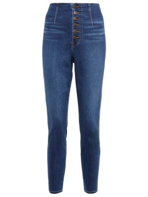 Skinny fit džínsy s vysokým pásom Veronica Beard modrá