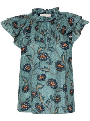 Bluză cu model floral cu imagine Ulla Johnson albastru