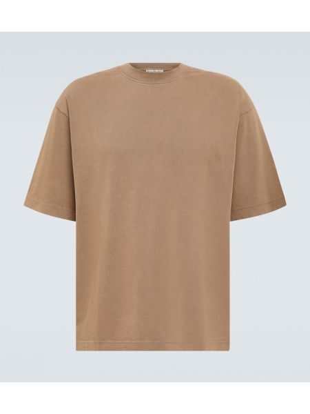 T-shirt di cotone in jersey Acne Studios marrone