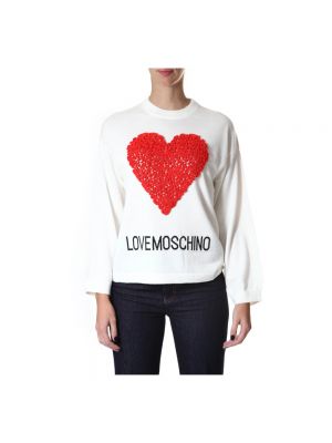 Herzmuster sweatshirt Love Moschino weiß