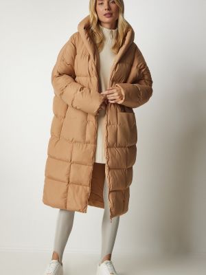 Péřový oversized kabát s kapucí Happiness İstanbul