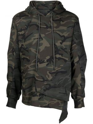 Hoodie con stampa camouflage Mostly Heard Rarely Seen verde