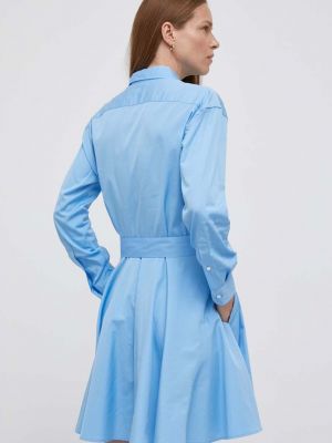 Pamut mini ruha Polo Ralph Lauren kék