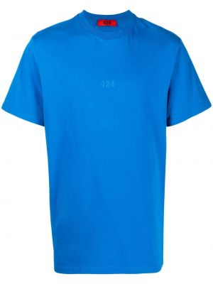 T-shirt en coton à imprimé 424 bleu