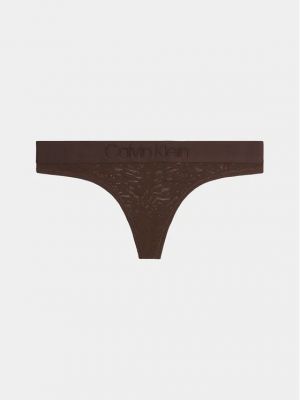 Kalhotky string Calvin Klein Underwear hnědé