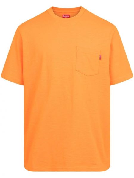 Тениска с джобове Supreme оранжево