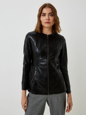 Кожаная куртка Basics & More черная