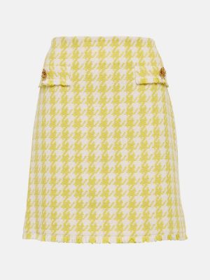 Mini spódniczka bawełniana Oscar De La Renta żółta