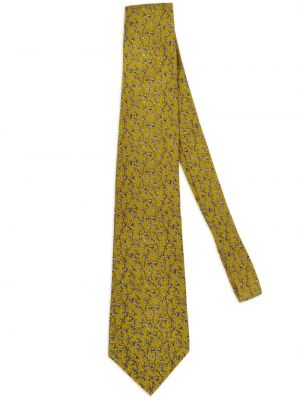 Копринена вратовръзка с принт Céline Pre-owned жълто