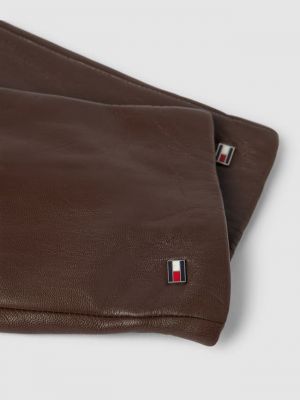 Кожаные перчатки Tommy Hilfiger коричневые