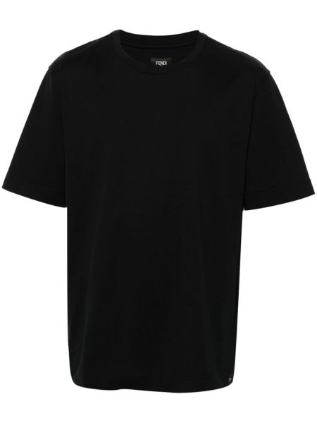 Bombažna majica s potiskom Fendi črna