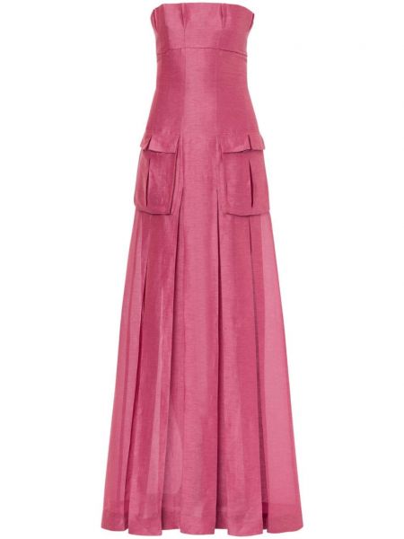 Plisované večerní šaty Alberta Ferretti růžové