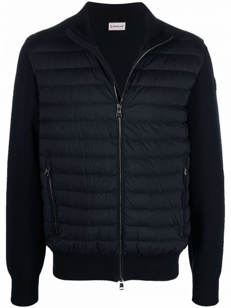 Zip uzun ceket Moncler mavi