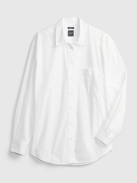 Βαμβακερό πουκάμισο Gap λευκό