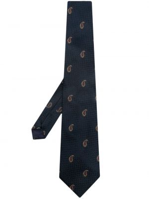 Niebieski krawat z wzorem paisley Christian Dior