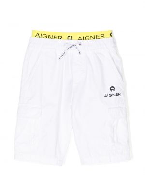 Printti cargo shortsit tytöille Aigner Kids valkoinen